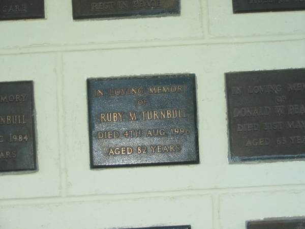 Ruby M. TURNBULL,  | died 4 Aug 1996 aged 82 years;  | Polson Cemetery, Hervey Bay  | 