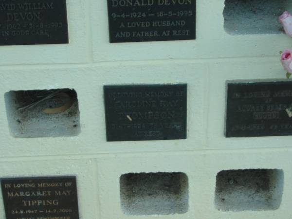 Carolein Ray THOMPSON,  | died 31-7-1994? aged 78 years;  | Polson Cemetery, Hervey Bay  | [[REDO]]  | 