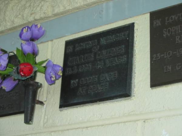 Charles COLLINGS,  | died 31-7-1996 aged 84 years;  | Polson Cemetery, Hervey Bay  | 