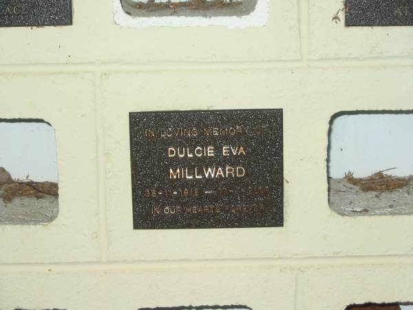 Dulcie Eva MILLWARD,  | 28-11-1918 - 17-7-2007;  | Polson Cemetery, Hervey Bay  | 