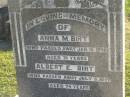 Anna M. BIRT,
died 15 Jan 1946 aged 71 years;
Albert E. BIRT,
died 9 July 1947 aged 74 years;
Polson Cemetery, Hervey Bay