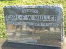 Carl F.W. MULLER,
died 21 Jan 1947 aged 79 years;
Polson Cemetery, Hervey Bay