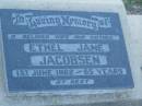 Ethel Jane JACOBSEN,
wife mother,
died 1 June 1962 aged 65 years;
Polson Cemetery, Hervey Bay