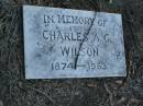 Charles A.G. WILSON,
1874 - 1963;
Polson Cemetery, Hervey Bay