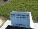 Arthur Ernest WILLIAMS,
died 8 March 1953 aged 66 years;
Polson Cemetery, Hervey Bay
