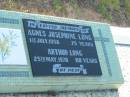 Agnes Josephine LONG,
died 1 July 1956 aged 75 years;
Arthur LONG,
died 25 May 1970 aged 88 years;
Polson Cemetery, Hervey Bay