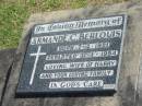 Armande C. BERLOUIS,
born 7-4-1921,
died 31-1-1994,
wife of Harry;
Polson Cemetery, Hervey Bay