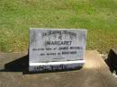 Margaret,
wife of James MITCHELL,
mother of Mortimer;
James MITCHELL,
died 5 March 1963 aged 83 years;
Polson Cemetery, Hervey Bay
