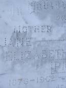 Jane Elizabeth PIOCH,
1876 - 1962,
mother;
Wilhelm Carl PIOCH,
1876 - 1952,
father;
Polson Cemetery, Hervey Bay