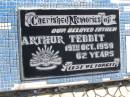 Arthur TEBBIT,
father,
died 19 Oct 1959 aged 62 years;
Polson Cemetery, Hervey Bay
