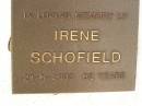 Irene SCHOFIELD,
died 21-8-2003 aged 82 years;
Polson Cemetery, Hervey Bay