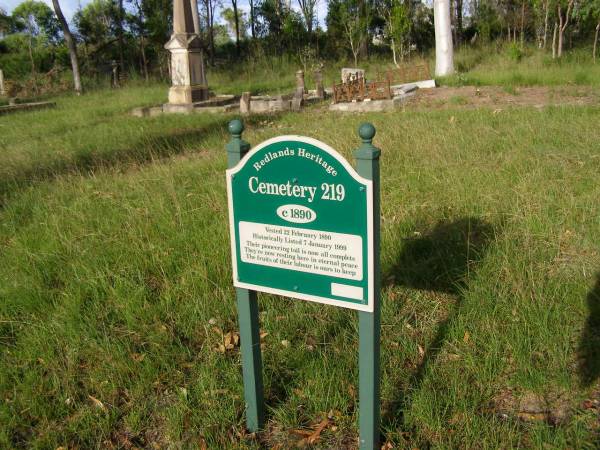 Serpentine Creek Cemetery, Redlands Shire  | 