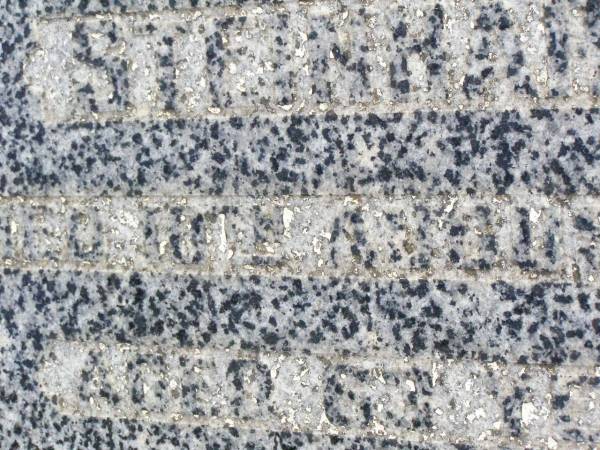 August H. STEINHARDT,  | died 17 July 1951 aged 84 years;  | Maria A.J. STEINHARDT,  | died 18 May 1961 aged 89 years;  | August W. STEINHARDT,  | died 10? August 1952 aged 63 years;  | Ropeley Immanuel Lutheran cemetery, Gatton Shire  | 