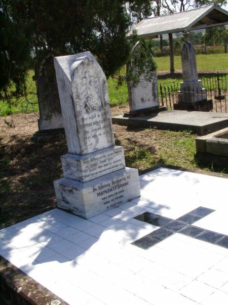 Gotfried W.A. ZAHNOW,  | born 29 Jan 1869 died 16 Aug 1908;  | Matilda T.F. SPANN,  | died 24 Mar 1958 aged 85 years;  | Rosevale St Paul's Lutheran cemetery, Boonah Shire  | 