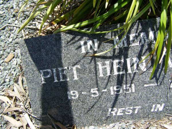Maria Antonia WENTHOLT,  | 10-10-1920 - 20-5-1966;  | Piet Hein WENTHOLT,  | 19-5-1951 - 25-9-1988;  | Samsonvale Cemetery, Pine Rivers Shire  | 