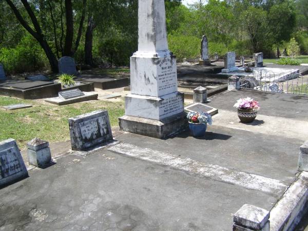 Mary Ann,  | wife of Richard Reynolds WINN,  | died 21 Oct 1919 aged 64 years;  | Richard Reynolds WINN,  | died 12 Sep 1927 aged 74 years;  | Mary Ann FRISCH,  | daughter,  | died 22 Nov 1928 aged 46 years;  | Richard Reynolds WINN,  | father,  | died 19 Oct 1950 aged 71 years;  | Annie WINN,  | wife mother,  | died 16 July 1955 aged 62 years;  | Richard Reynolds WINN III,  | 21-2-1912 - 14-05-1999 aged 86 years,  | remembered by wife, children, grandchildren;  | Samsonvale Cemetery, Pine Rivers Shire  | 