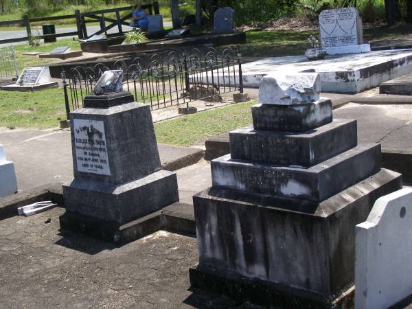 Joseph CROMBIE,  | father,  | died 19 Dec 1923 aged 75 years;  | Jannett CROMBIE,  | died 22 July 1928 aged 80 years;  | Kathleen Sybil MARTIN,  | neice of J. & J. CROMBIE, Mt Samson,  | died 24 June 1917 aged 19 years;  | Samsonvale Cemetery, Pine Rivers Shire  | 