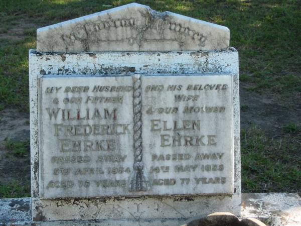 Sandgate / Bald Hills Cemetery:  | William Frederick Ehrke, Ellen Ehrke  | 