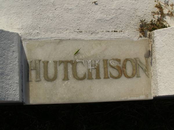 Thomas HUTCHISON,  | father,  | died 4 Aug 1957 aged 73 years;  | Alice HUTCHISON,  | mother,  | died 4 Oct 1959 aged 69 years;  | Robert HUTCHISON,  | killed in action Sanananda  | 12 Jan 1943 aged 25 years;  | James HUTCHISON,  | died Brisbane 14 Dec 1956 aged 36 years;  | Bald Hills (Sandgate) cemetery, Brisbane  | 