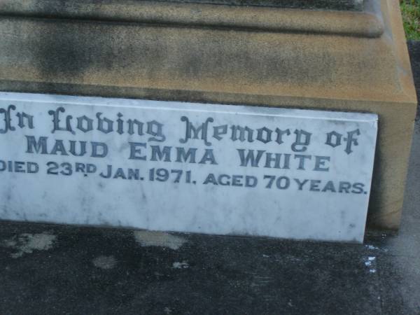 Emily,  | wife of Henry VANSTONE,  | died 4 Oct 1912 aged 39 years;  | Henry VANSTONE,  | died 8 June 1952 aged 82 years;  | Maud Emma WHITE,  | died 23 Jan 1971 aged 70 years;  | Iuta Doreen,  | wife of W.L. MISON,  | died 7 March 1928 aged 29 years;  | Bald Hills (Sandgate) cemetery, Brisbane  | 