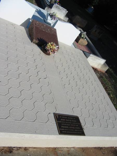 John Davis HOCK,  | husband father grandfather,  | died 20 Feb 1960 aged 68 years;  | Phoebe Annie NOCK,  | died 7-7-1978 aged 78 years;  | Bald Hills (Sandgate) cemetery, Brisbane  |   | 