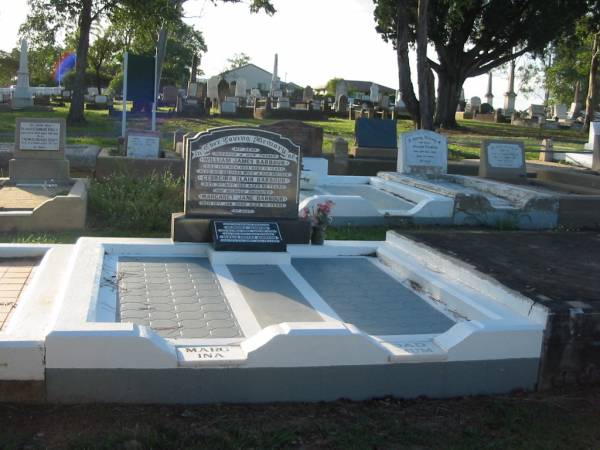 William James BARBOUR,  | husband father,  | died 14 Nov 1953 aged 76 years;  | Georgina Blair BARBOUR,  | wife mother,  | died 3 May 1962 aged 85 years;  | Margaret Jane BARBOUR,  | daughter,  | died 10 Jan 2002 aged 99 years;  | Georgina JOHNSON,  | daughter,  | died 6 Mar 2006 aged 90 years;  | Gerald Foster JOHNSON,  | husband,  | died 27 Feb 2004 aged 78 years;  | Bald Hills (Sandgate) cemetery, Brisbane  |   | 