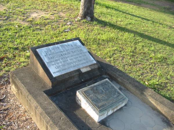 David George BATSON,  | husband father,  | died 29 Sept 1956 aged 59 years  | [died 1 Oct 1956 aged 59 years];  | Lottie Susan BATSON,  | wife mother,  | died 27 Jan 1972 aged 80 years;  | Bald Hills (Sandgate) cemetery, Brisbane  | 