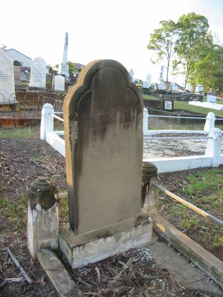 Hardy EUSTACE,  | fourth son of the late Hardy EUSTACE,  | Newstown? Co Cork Ireland,  | died 5? March 1895 aged 52? years;  | Harriette EUSTACE,  | wife,  | born 1862?;  | Bald Hills (Sandgate) cemetery, Brisbane  | 