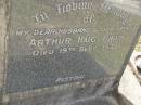 Arthur Haig PHILP,
husband father,
died 19 Sept 1933;
Bald Hills (Sandgate) cemetery, Brisbane
