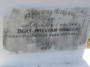 Bert William HANSEN,
son brother,
died 23 Jan 1952 aged 19 years;
Bald Hills (Sandgate) cemetery, Brisbane