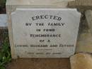 James MATTHEWS,
rector of Sandgate,
husband father,
died 29 Nov 1901 aged 63 years;
Mary Susan,
wife,
died 16 Oct 1914 aged 72 years;
James Palmer,
son of E.H. & Gwen MATTHEWS,
born & died 23 July 1910;
Bald Hills (Sandgate) cemetery, Brisbane