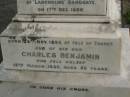 Mary Elizabeth SOUTHERDEN,
wife of Edward Barton SOUTHERDEN of
Langholme Sandgate,
died Narangba Friday 20 July 190 aged 67 years;
Edward Barton SOUTHERDEN,
born 24 Nov 1830 Isle of Thanet,
died Langholme Sandgate 17 Dec 1906;
Charles Benjamin,
son,
died 18 March 1930 aged 56 years;
Edward Barton SOUTHERDEN,
29 April 1859 - 26 March 1944;
Frances,
wife,
11 March 1864 - 19 July 1942;
Dora,
daughter,
15-3-90 - 25-4-71;
Vera,
daughter,
15-9-88 - 21-7-77;
Lucy March SOUTHERDEN,
died Langholme Wed 6 May 1903 aged 46 years;
Edith Ada,
sister,
died 11 Aug 1914 aged 44 years,
interred Rugby Cemetery England;
Annie C. SOUTHERDEN,
died 16 Nov 1938;
Bald Hills (Sandgate) cemetery, Brisbane