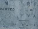 James CARSELDINE,
died 2 March 1902 aged 57 years;
Janet CARSELDINE,
wife,
died 28 Dec 1907 in 59th year;
Arthur Edwin CARSELDINE,
died 14 July 1908 aged 21 years 2 months;
Eva CARSELDINE,
sister,
died 25 July 1942 aged 61 years;
Mary Ann CARSELDINE,
born 6 June 1812,
died 18 Sept 1880 aged 68 years;
William CARSELDINE,
died 6 July 1886 aged 70 years;
Bald Hills (Sandgate) cemetery, Brisbane