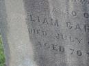 James CARSELDINE,
died 2 March 1902 aged 57 years;
Janet CARSELDINE,
wife,
died 28 Dec 1907 in 59th year;
Arthur Edwin CARSELDINE,
died 14 July 1908 aged 21 years 2 months;
Eva CARSELDINE,
sister,
died 25 July 1942 aged 61 years;
Mary Ann CARSELDINE,
born 6 June 1812,
died 18 Sept 1880 aged 68 years;
William CARSELDINE,
died 6 July 1886 aged 70 years;
Bald Hills (Sandgate) cemetery, Brisbane