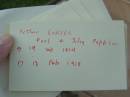 Julia PEPPLER,
wife mother,
born Hagenow Germany 5 May 1857,
died 27 Aug 1927;
Eric Amadeus Frederick,
husband of Fanny Julia TIDD,
father of Norma,
born Kogarah NSW 16 March 1892,
accidentally killed 15 April 1927;
Arthur CORTEN,
??? of Paul & Julia PEPPLER,
born 19 Sept 1914,
died 18 Feb 1918;
Bald Hills (Sandgate) cemetery, Brisbane