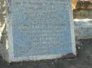 Andrew James PATTERSON,
born Tullyard County Tyrone 29 April 1854?
died Sandgate 4? March? 1926;
Mary Ann Elizabeth,
wife,
born Langerad? Derry?? 31 August 1851?,
died Ipswich 2 Dec 1938;
Bald Hills (Sandgate) cemetery, Brisbane