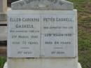 Ellen Caroline GASKELL
died 3 March 1940 aged 73 years;
Peter GASKELL,
died 22 March 1946 aged 84 years;
Willie GASKELL,
accidentally killed 14 Jan 1902 aged 4 years;
Roberts Frederick GASKELL,
died 11 Oct 1955 aged 55 years;
Bald Hills (Sandgate) cemetery, Brisbane