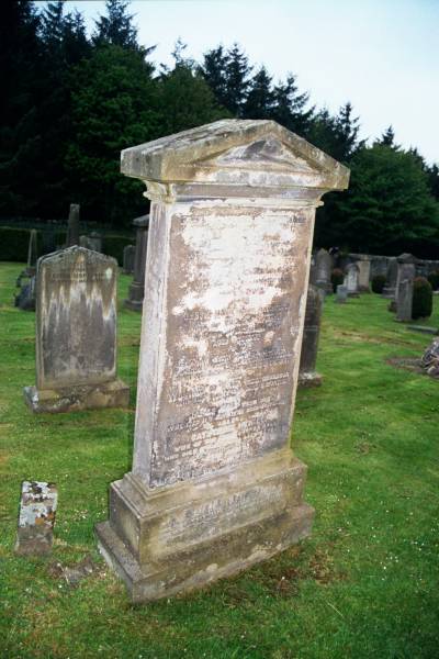 In ...  Remembrance of James Hall who died on 20th January 1873 aged 79 years.  | Also Mary Williamson his wife who died on on 21st January 1873 aged 66 years.  | Also Jessie Hall their daughter, wife of William Little who died 5th February 1874 aged 43 years.  | Also Thomas their son who died at Keenan City North America 3rd November 1874 aged 39 years.  | Also William M Hall their grandson who died 3 May 1889 aged 5 months.  | Also James Hall their son who died 11 June 1895 aged 46 years.  | Also Catherine Meikle wife of above James Hall who died 11 Jan 1915 aged 65 years,  | And their daughters Mary who died 22 Jan 1963 and Kate who died 18th March 1967.  | They were united together for 43 years of their lives, loving helpmates to each other and blessings to their children and in death they were not divided.  |   | Old Kirk, Selkirk, Scotland  |   | 