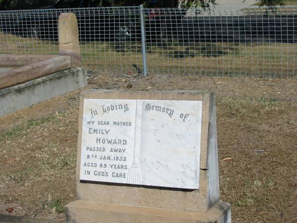 Emily Howard 8 Jan 1952 aged 89  | Anglican Cemetery, Sherwood.  |   | 