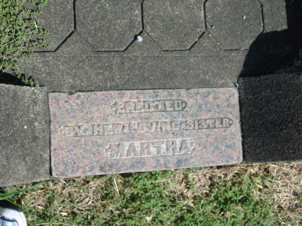 Her loving sister Martha (Bradley)  | Anglican Cemetery, Sherwood.  |   |   | 