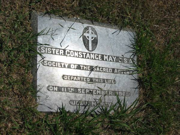 Sister Constance May  | 11 Sep 1965  |   | Sherwood (Anglican) Cemetery, Brisbane  | 