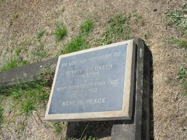Mavis Mildrith COLLINS  | 23-2-2002  |   | Sherwood (Anglican) Cemetery, Brisbane  | 