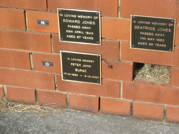Peter John BURGE  | 17-5-1932 to 5-10-2001  |   | Sherwood (Anglican) Cemetery, Brisbane  |   | 