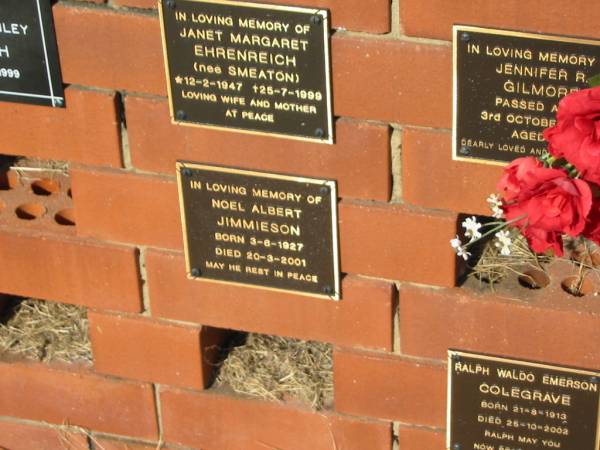 Noel Albert JIMMIESON  | born 3-6-1927  | died 20-3-2001  |   | Sherwood (Anglican) Cemetery, Brisbane  |   | 
