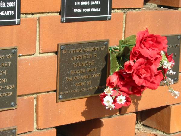 Jennifer R GILMORE  | 3 Oct 2001  | aged 42  |   | Sherwood (Anglican) Cemetery, Brisbane  |   | 