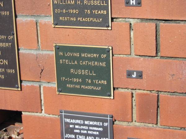 Stella Cetherine RUSSELL  | 17-1-1994 76 yrs  |   | Sherwood (Anglican) Cemetery, Brisbane  | 