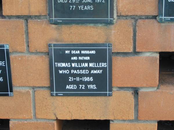 Thomas William MELLERS  | 21-11-1986  | 72 yrs  |   | Sherwood (Anglican) Cemetery, Brisbane  | 