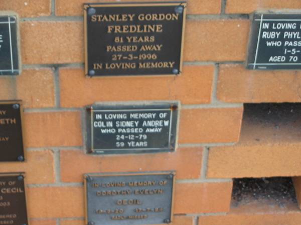 Colin Sidney ANDREW  | 24-12-79  | 59 yrs  |   | Sherwood (Anglican) Cemetery, Brisbane  | 