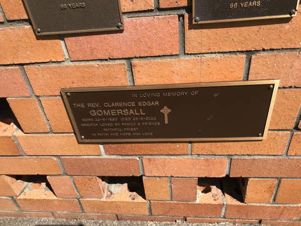 rev Clarence Edgar GOMERSALL  | b: 22 Jun 1930  | d: 26 Jun 2020  |   | Sherwood (Anglican) Cemetery, Brisbane  |   | 