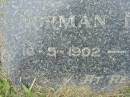 
Norman BISPHAM, husband,
16-5-1902 - 22-1-1980;
Slacks Creek St Marks Anglican cemetery, Daisy Hill, Logan City
